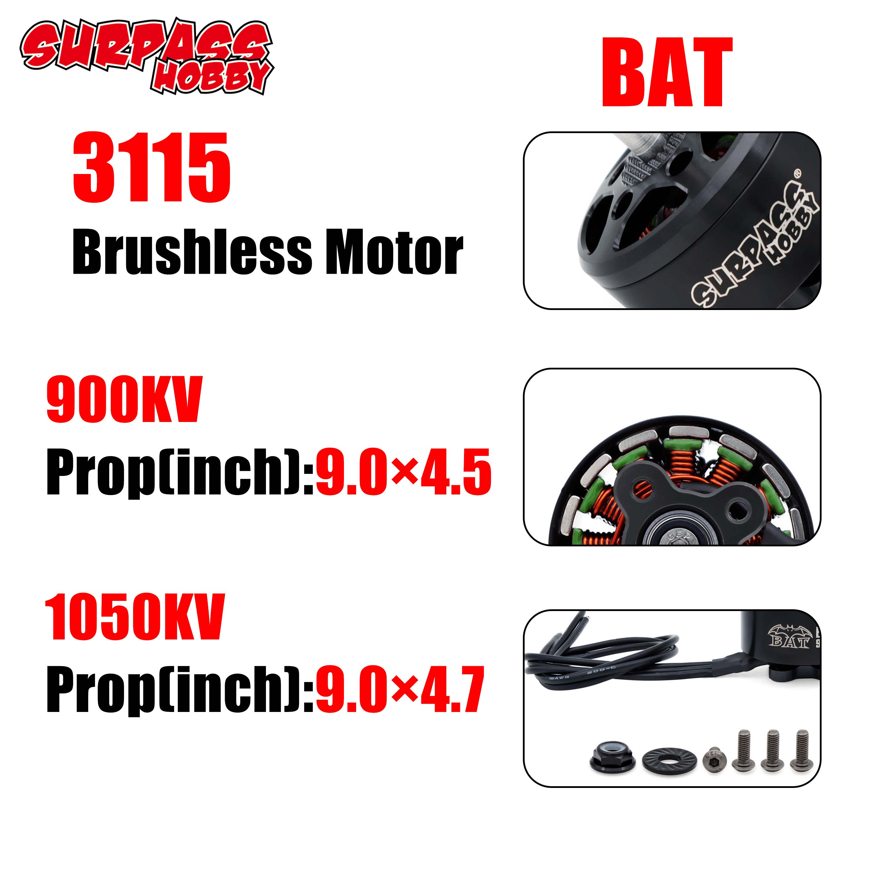 Drone Racing Esc - Silnik bezszczotkowy Surpass Hobby BAT 3115